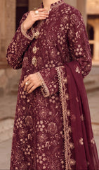Grace S1598 - Embroidered 3pc Lawn Dress With Embroidered Chiffon Dupatta.
