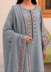 Grace W1042 - Embroidered 3pc Marina Dress With Embroidered Chiffon Dupatta.