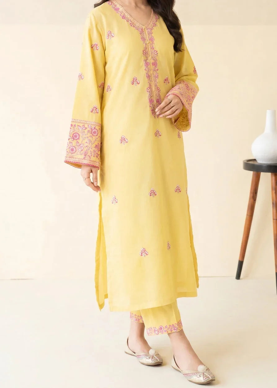 Grace Z-(W1078) - Stitched Embroidered 2pc Marina Dress.