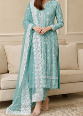 Grace S1610 - Embroidered 3pc Lawn Dress With Embroidered Chiffon Dupatta.