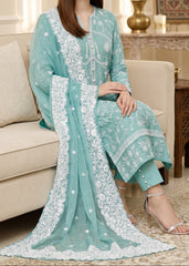 Grace S1610 - Embroidered 3pc Lawn Dress With Embroidered Chiffon Dupatta.