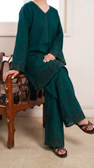 Grace Z-(W1030) - Stitched Embroidered CHIKANKARI 2pc Marina Dress.
