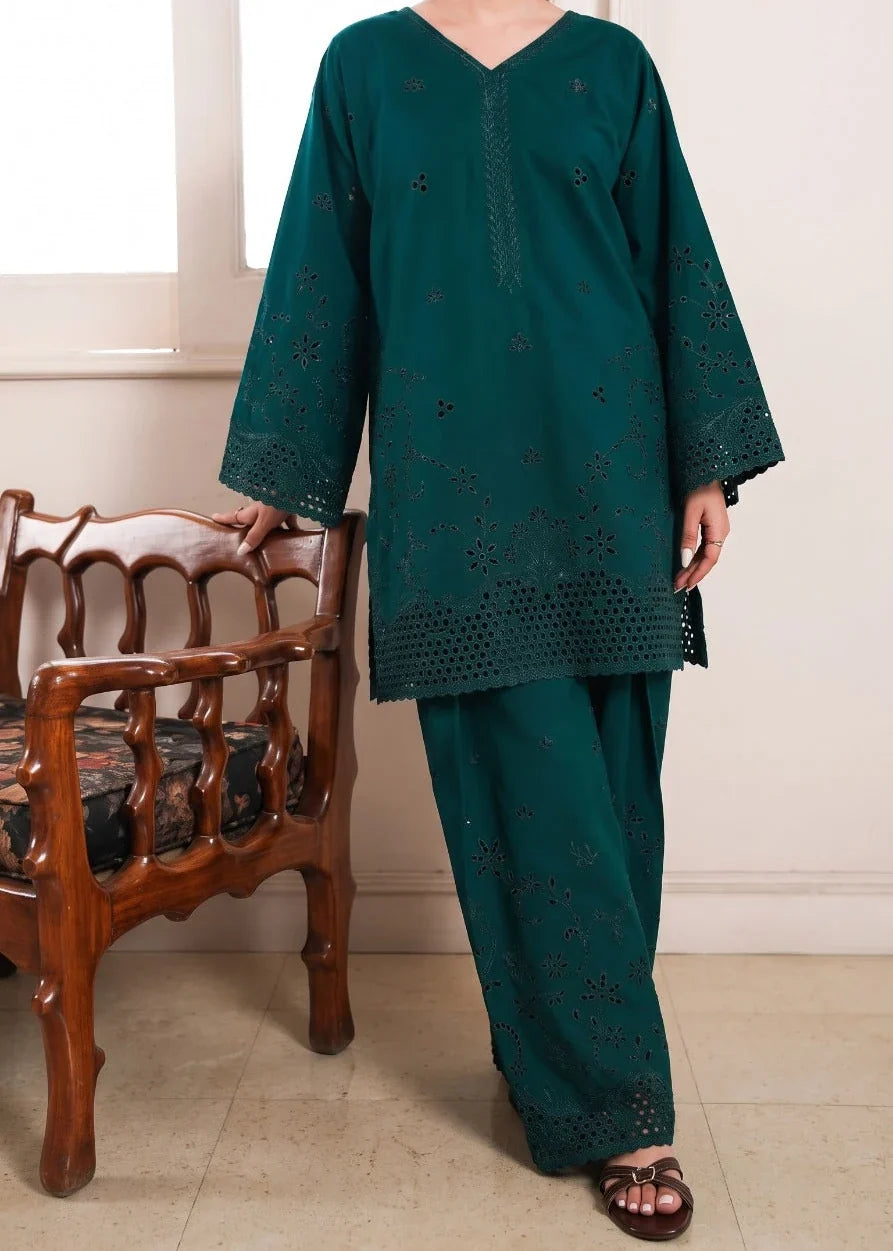 Grace Z-(W1030) - Stitched Embroidered CHIKANKARI 2pc Marina Dress.
