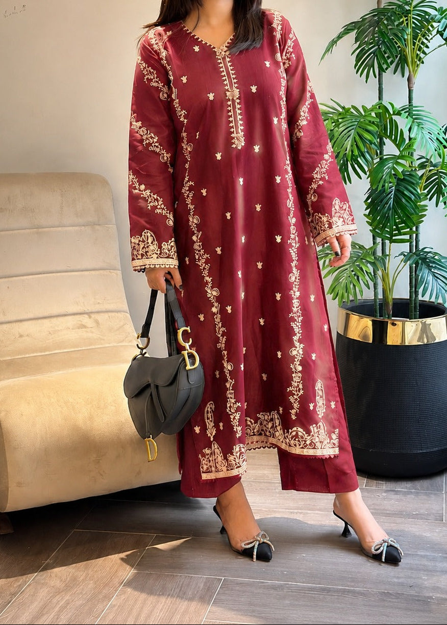 Grace S1613-Embroidered 2pc Lawn Dress.