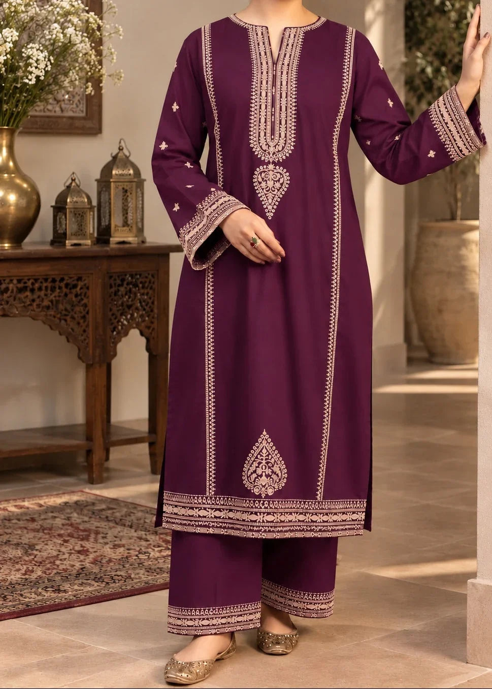 Grace W1088 - Embroidered 2pc Marina Dress.