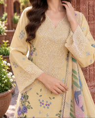 Grace S1624 - Embroidered 3pc Lawn Dress With Printed Polly Lawn Dupatta.
