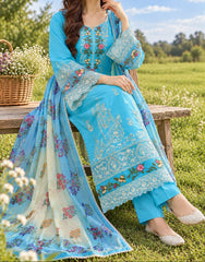 Grace S1626 - Embroidered 3pc Lawn Dress With Printed Polly Lawn Dupatta.