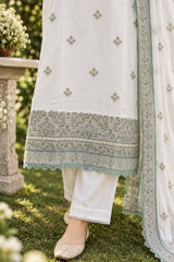 Grace S1569 - Embroidered 3pc Lawn Dress With Embroidered Chiffon Dupatta.