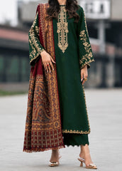 Grace W1047 - Embroidered 3pc CHIKANKARI Marina Dress With Printed Shawl.