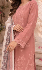Grace W1051 - Embroidered 3pc Marina Dress With Printed Shawl.