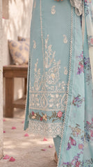 Grace W1116 - Embroidered 3pc Marina Dress With Printed Shawl.
