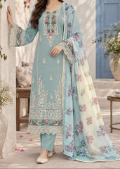 Grace W1116 - Embroidered 3pc Marina Dress With Printed Shawl.