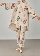 Grace W1064 - Digital Printed 2pc Silk Dress.