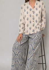 Grace Z-(W1070) - Stitched Digital Printed 2pc Silk Dress.