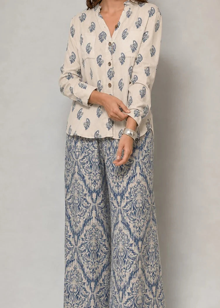 Grace Z-(W1070) - Stitched Digital Printed 2pc Silk Dress.