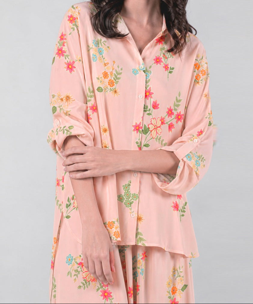 Grace W1066 - Digital Printed 2pc Silk Dress.