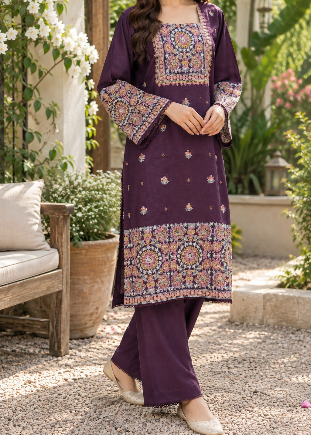Grace S1630-Embroidered 2pc Lawn Dress.