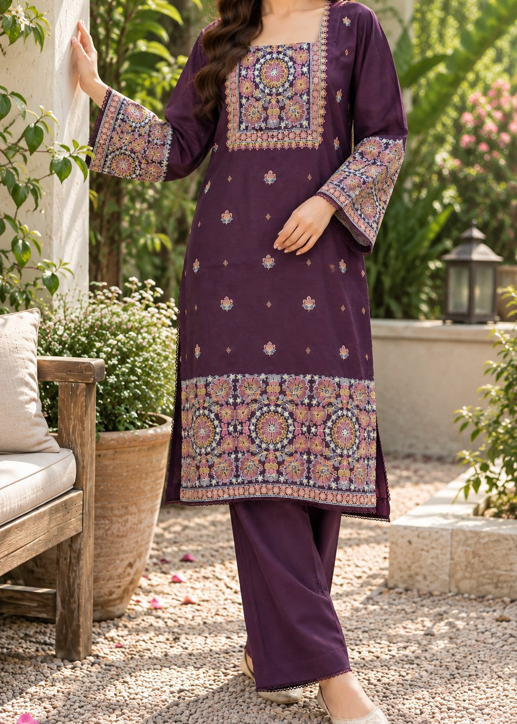 Grace S1630-Embroidered 2pc Lawn Dress.