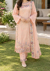 Grace Z-(W1086) - Stitched Embroidered 3pc Marina Dress With Embroidered Marina Shawl.