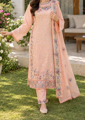 Grace Z-(W1086) - Stitched Embroidered 3pc Marina Dress With Embroidered Marina Shawl.