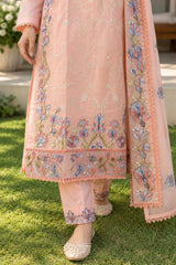 Grace W1086 - Embroidered 3pc Marina  Dress With Embroidered Marina Shawl.