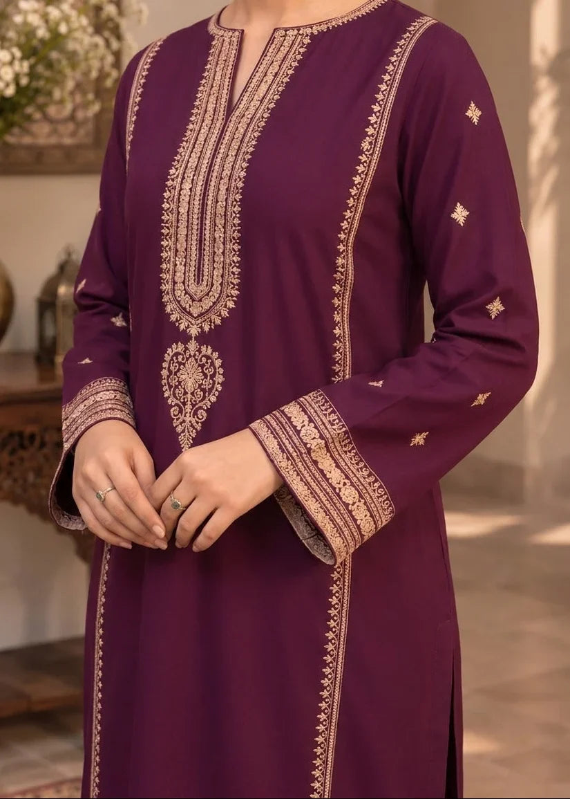 Grace Z-(W1088) - Stitched Embroidered 2pc Marina Dress.