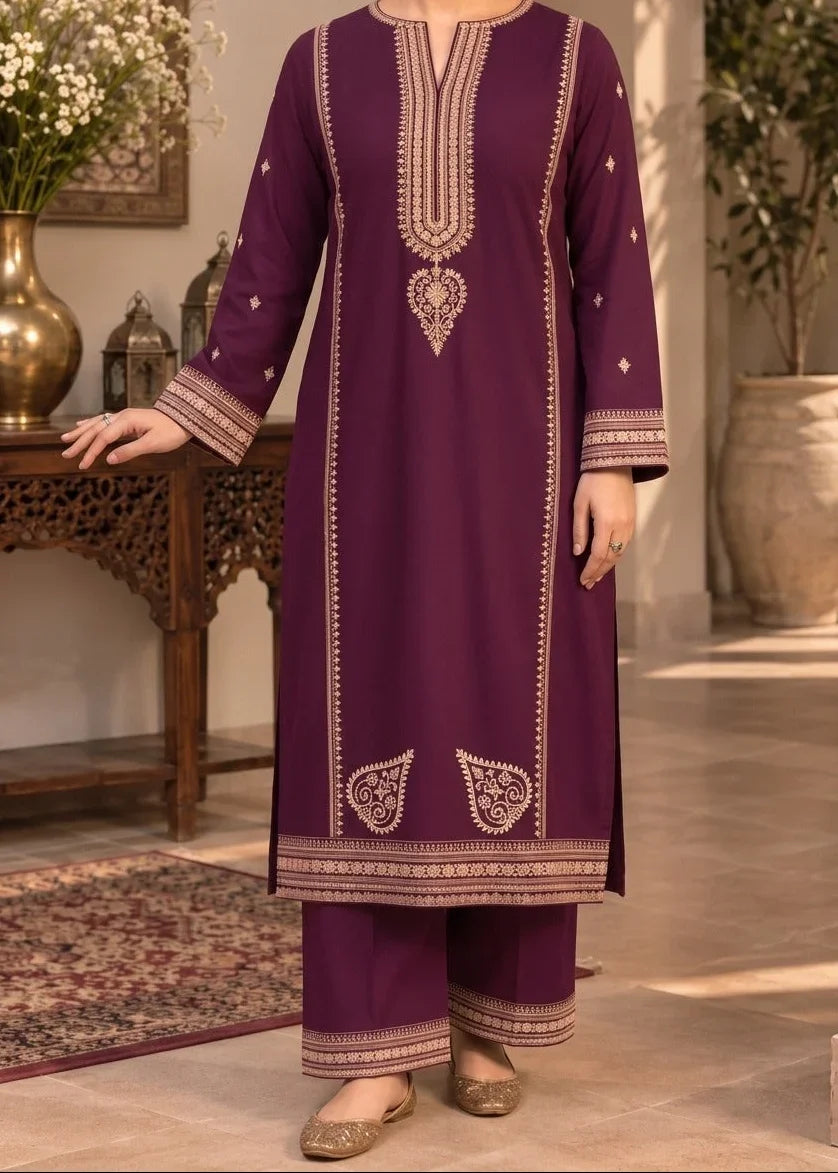 Grace Z-(W1088) - Stitched Embroidered 2pc Marina Dress.