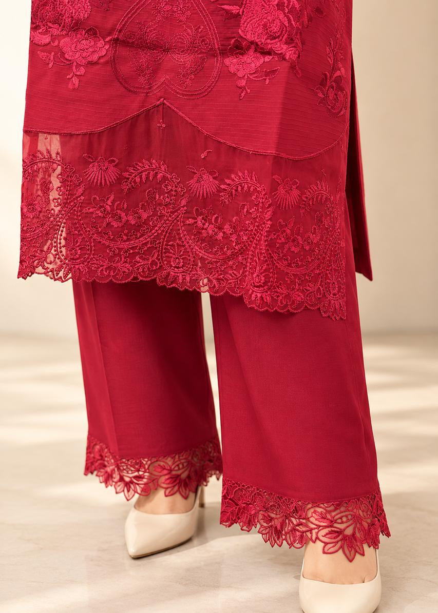 Grace S1539-Embroidered 3pc Lawn Dress With Embroidered Organza Dupatta.