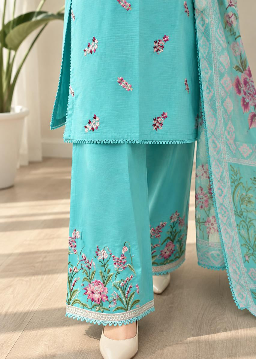 Grace S1634 - Embroidered 3pc Lawn Dress With Printed Chiffon Dupatta.