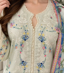 Grace S1635 - Embroidered 3pc Lawn Dress With Printed Chiffon Dupatta.
