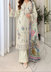 Grace S1635 - Embroidered 3pc Lawn Dress With Printed Chiffon Dupatta.