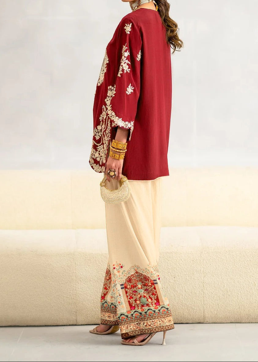 Grace W1115 - Embroidered 2pc Silk Dress.