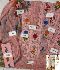 Grace S1097-Printed & Embroidered 3pc Lawn dress with Printed Chiffon Dupatta.