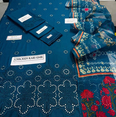 Grace S1108-Embroidered 3pc CHIKANKARI Lawn dress with Printed Munar Dupatta.