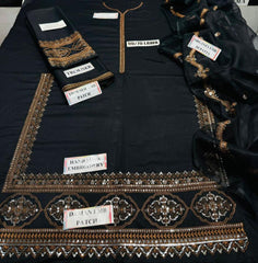 Grace S1179-Embroidered 3pc Sequence Lawn Dress With Embroidered Sequence Organza Dupatta.