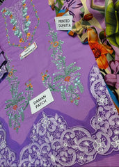 Grace S1192-Embroidered 3pc CHICKANKARI Lawn Dress With Printed Munar Dupatta.