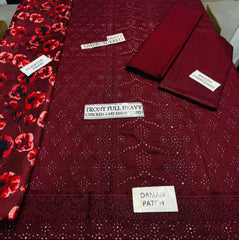 Grace S1195-Embroidered 3pc CHICKANKARI Lawn Dress With Printed Munar Dupatta.