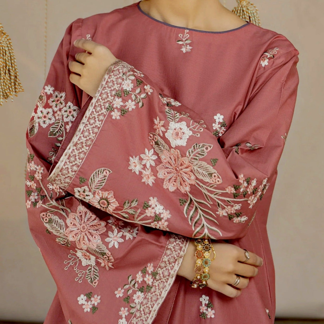 Grace W549- Embroidered 2Pc marina Dress.