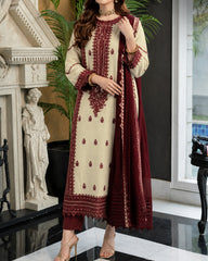 Grace S1469-Embroidered 3PC Lawn dress with Embroidered chiffon dupatta.
