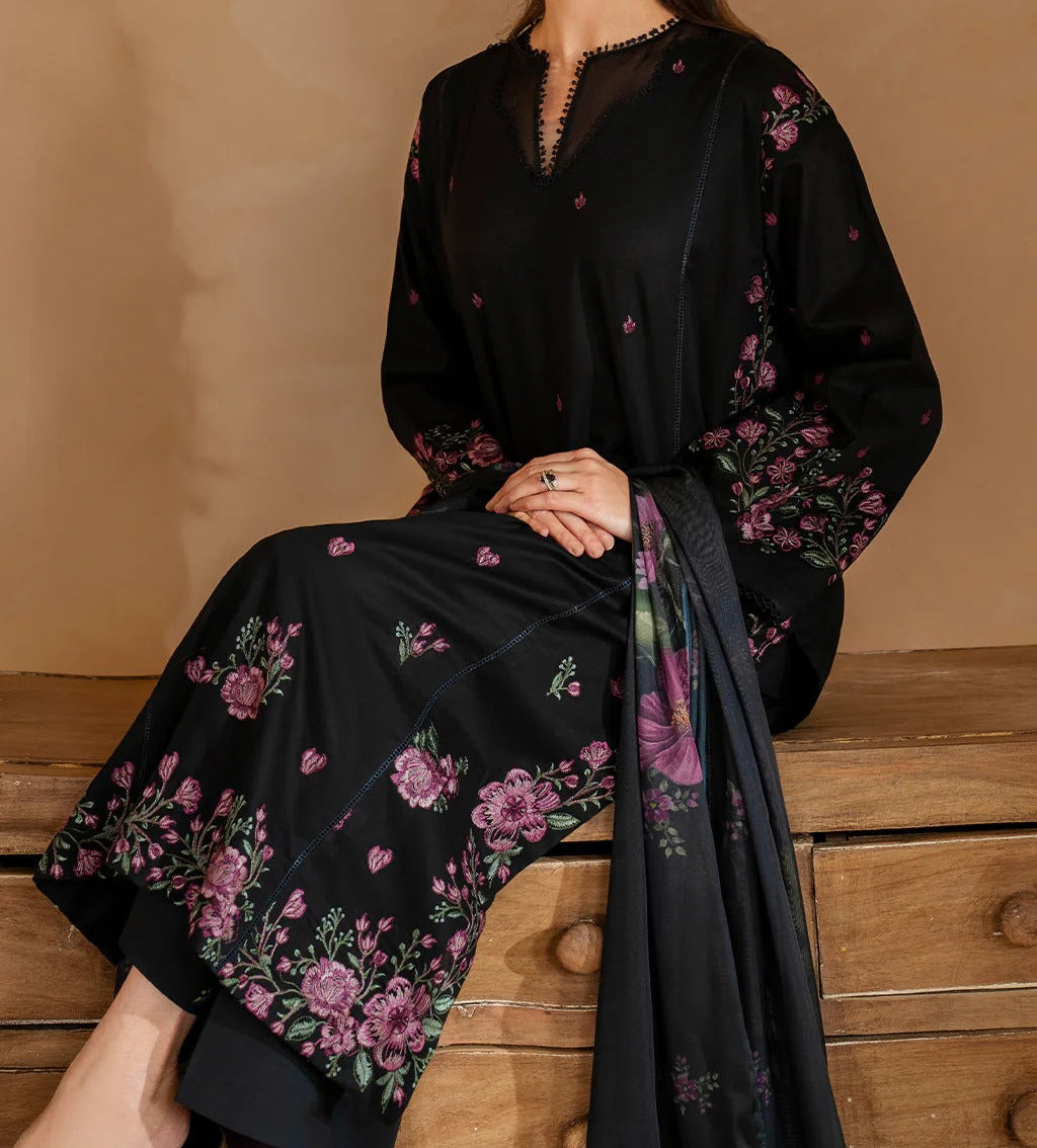 Grace S1456-Embroidered 3pc Lawn Dress With Printed Lawn Dupatta.