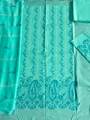 Grace S1517 - Embroidered 3pc Lawn Dress With Embroidered Chiffon Dupatta.