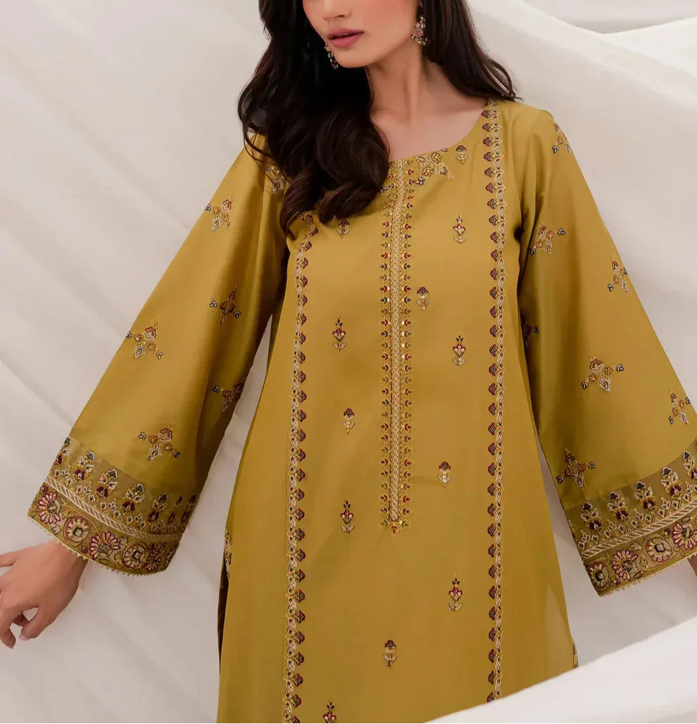 Grace S1187-Embroidered 3pc Lawn Dress With Printed Munar Dupatta.