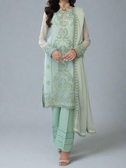 Oceania-Embroidered Chiffon Unstitched 3Pc Suit.