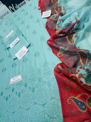 Grace S951-Embroidered 3PC CHIKANKARI Lawn Dress With Printed Munar Dupatta.