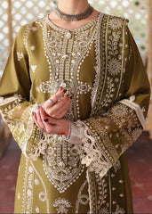 Grace Z-(W834) - Stitched Embroidered 3pc Marina Dress With Printed Shawl.