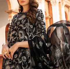 Grace S1260-Embroidered 3pc Lawn Dress With Embroidered Chiffon Dupatta.