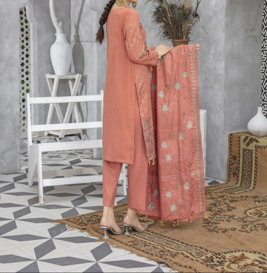 Grace W663-Embroidered Sequence 3pc Marina Dress With Embroidered Marina Shawl.