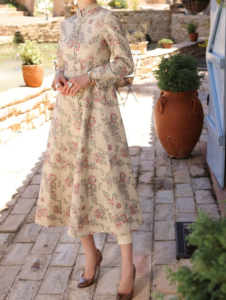 Grace W313- Embroidered 2pc Linen dress