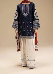 Grace W694-Embroidered 3pc Linen Dress With Printed Shawl