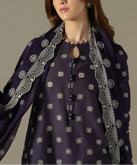 Grace S1223-Embroidered 3pc Lawn Dress With Embroidered Organza Dupatta.